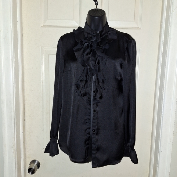 Kasper Tops - Kasper button down blouse with ruffles small